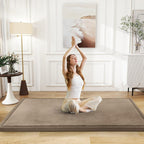 Baby Play Mat for Floor Tummy Time Mat Nursery Rug Muscle Mat Area Rug Playroom Rug Tatami Mat 4'11x3'28" Memory Foam 1.3" Thick Crawling Mat For Babies,Toddlers, Infants, Kids,Floor Mat(Brown)