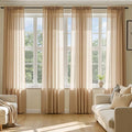 MIULEE Brown Sheer Curtains 108 Inches Long 4 Panels 42 x 108 Inches | Light by MIULEE