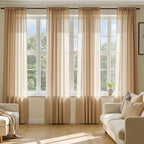 MIULEE Brown Sheer Curtains 108 Inches Long 4 Panels 42 x 108 Inches | Light by MIULEE
