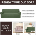 U-NICE HOME Oversized Stretch Couch Cover Slipcover, Loden Frost | 3 Cushion - Image 5