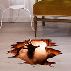 Halloween Wall Decals 3D Floor Wall Ceiling Stickers, Ghost Hand Scratching Wall Posters Removable Halloween Art Murals Window Clings Vinyl Wallpaper for Bedroom Bar Pub Living Room