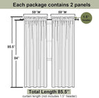 Gold Sheer Curtains for Bedroom 84 Inches Long 2 Pcs, Light Filtering Airy - Image 3