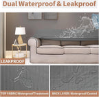 Easy-Going 100% Waterproof Loveseat Couch Cover Stretch Jacquard Sofa Cover | - Image 3