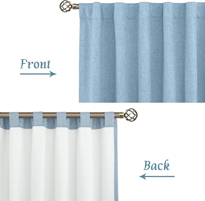100% Blackout Linen Curtains 63 Inches Long - Image 7
