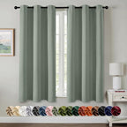 MIULEE Blackout Curtains for Bedroom 2 Panels 40 x 54 Inch Long Light Green | by MIULEE
