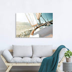 ARTISTIC PATH Nautical Picture Canvas Wall Art: Sailboat Artwork Seascape Print on Canvas for Office Bedrooms (36" W x 24" H,Multi-Sized)