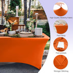 ABCCANOPY 6 FT Spandex Table Cover Stretch Fitted Wrinkle Resistant Tablecloth Reuse for Rectangular Folding Table Patry Event Wedding Banquet Protector
