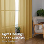 Gold Sheer Curtains 54 Inches Long 2 Panels - Image 6