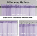 Chyhomenyc Sheer Lilac Tier Curtains 24 Inch Length, Small Window Curtains - Image 3