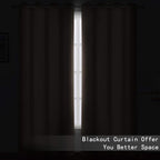 Cappuccino Blackout Curtains 52 x 63 Inch Length/Set of 2 Curtain - Image 3