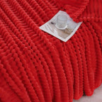 Christmas Red Throw Blanket for Couch Sofa 50"x60" Striped Design | Fleece - Image 4