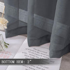 Tollpiz Sheer Curtains Bedroom Linen Textured Curtain Sheers Light Filtering - Image 4