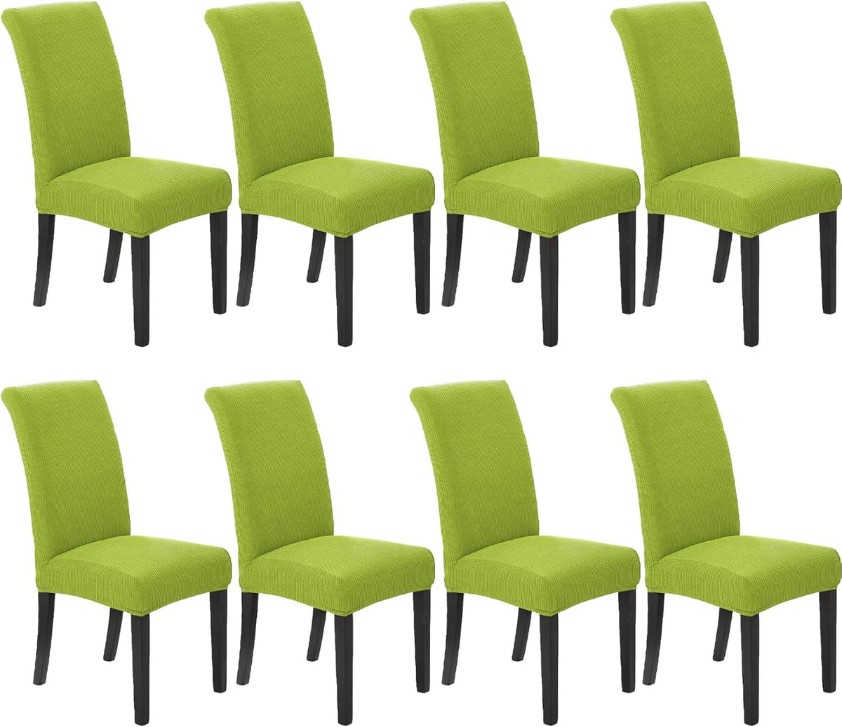 Howhic Stretch Chair Covers for Dining Room Set of 8, Removable Washable Dining Room Chair Covers, Dining Chair Slipcovers Seat Protector, Great Decor for Home and Banquet (Apple Green, 8 Pack)