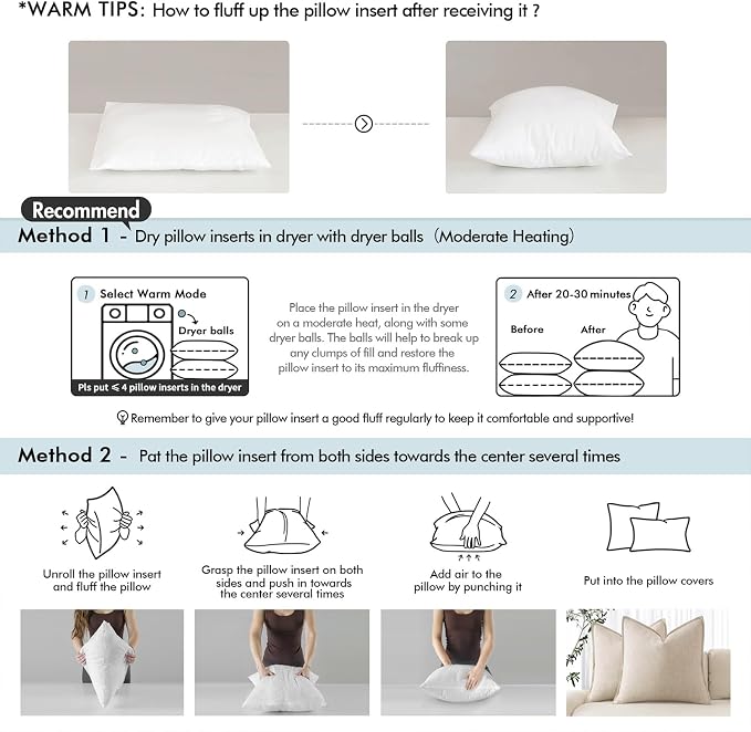 MIULEE 30x30 Euro Pillow Inserts, Double-Layer Down-Proof Cotton Cover - Image 9