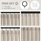 Topfinel 102 Inch Curtains 2 Panels Set, One Packs Pinch Pleat Back Tab Linen - Image 2