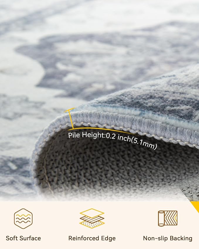 RELEANY Washable Area Rug, Large 10'x14', Water Repellent, Pet Friendly - Image 5