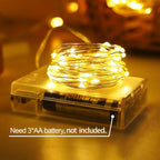 Christmas Decorations Warm White Fairy String Lights, Battery Operated with Timer, 2 Pack Total 33FT 100 Led Mini Battery Powered Twinkle Mason Jar Waterproof Firefly Lights DIY Party