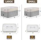 BALEINE 2 Pack Fabric Storage Bins for Shelves, Linen Storage Baskets for Organizing, Decorative Closet Bins for Clothes, Home (Grey, 15"x11"x9.5")