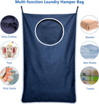 KEEPJOY Large Size 2Pack Hanging Laundry Hamper Bag, Door Hamper with 2 Hooks for Dirty Clothes - 35X21.6 inch - Blue (2Pack)