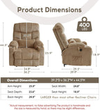 Oversized Dual Motor Lay Flat Power Lift Recliner Chair Set of 2 for Elderly with Massage and Heat, Textile Large Recliner Chair, Lift Chairs Recliner with Lumbar Pillow, Cup Holder, Beige