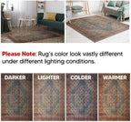 Keen Home Design 10x14 Rug - Machine Washable Area Rug with Non-Slip Backing, Ideal for Living Room, Dining Room, Bedroom - Vintage, Easy Clean, Durable, Low Pile Rug - (9'7" x 14')