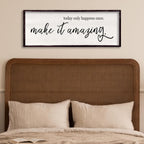 Today Only Happens Once Make It Amazing Framed Wall Art, 32''×12'' Rustic Religious Christian Lords Prayer Sign for God Jesus Christ Prayer, Horizontal Holy Inspirational Catholic Scripture Decor