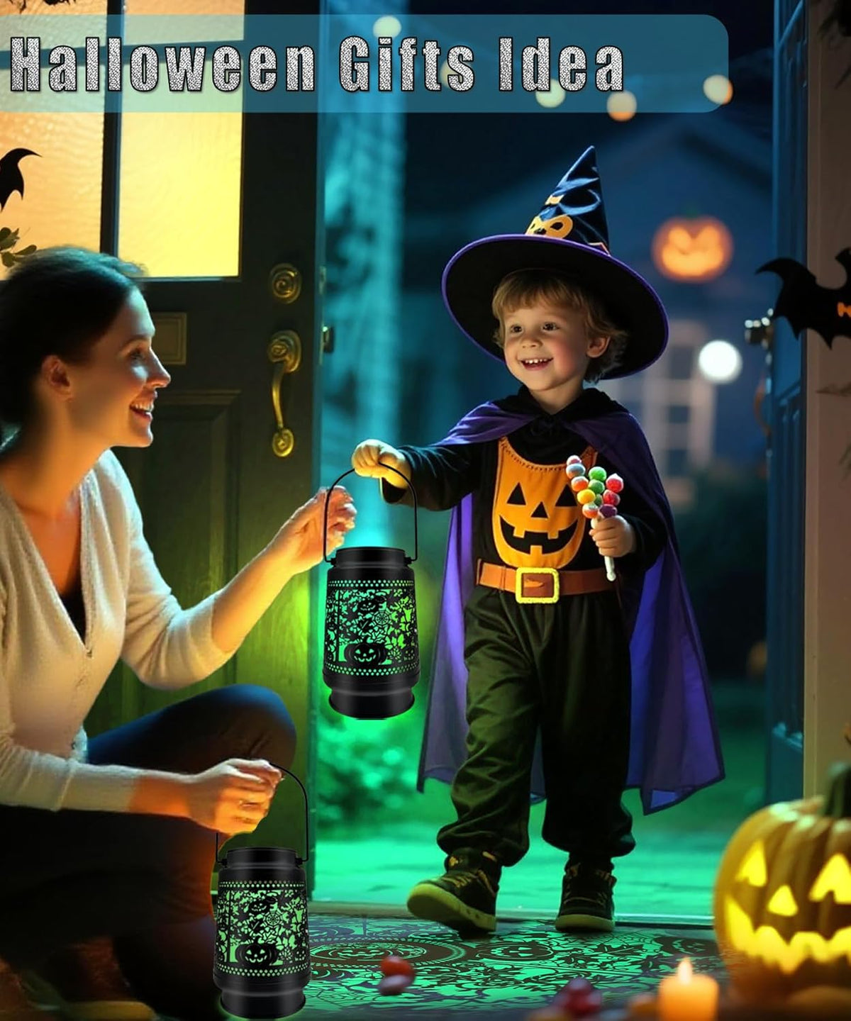 Solar Lanterns Outdoor Waterproof Halloween Decorations Scary Skeleton Lights for Garden, Patio, Yard, Lawn Porch Halloween Decor Hanging Solar Lights Unique Gifts for Outdoor Decor