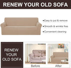 U-NICE HOME Oversized Stretch Couch Cover Slipcover, Camel | 3 Cushion Sofa - Image 5