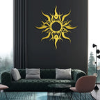 Hotuijxca Metal Wacky Sun Wall Art, Wacky Sun Metal Decor for Livingroom, Bedroom (Black, 31"x30"/80x77cm, metal wall art)