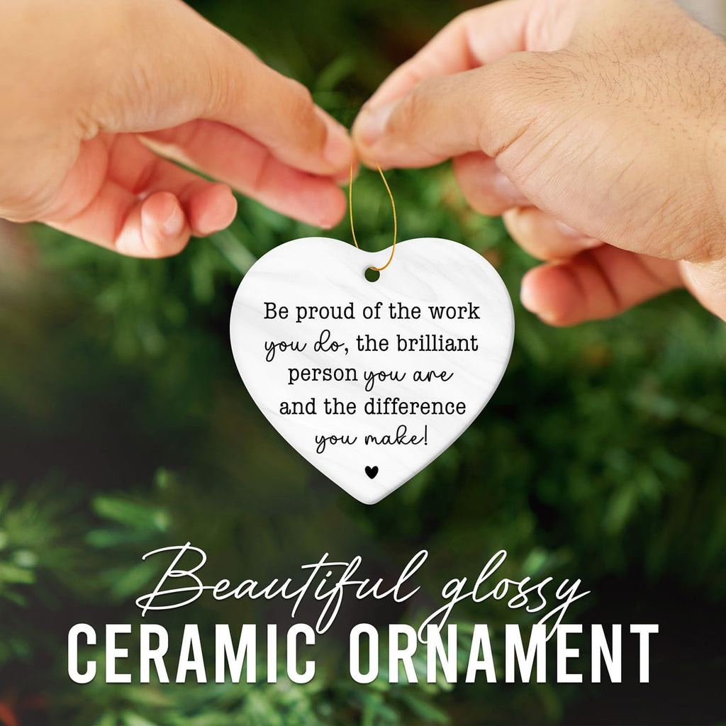 HEXMOZ Thank You Gifts - Appreciation Gifts for Women Men Coworkers Boss Teacher Nurse Mom - Retirement Farewell Leaving Going Away Gift Ideas - Be Proud of The Work You Do Christmas Ornament 2025