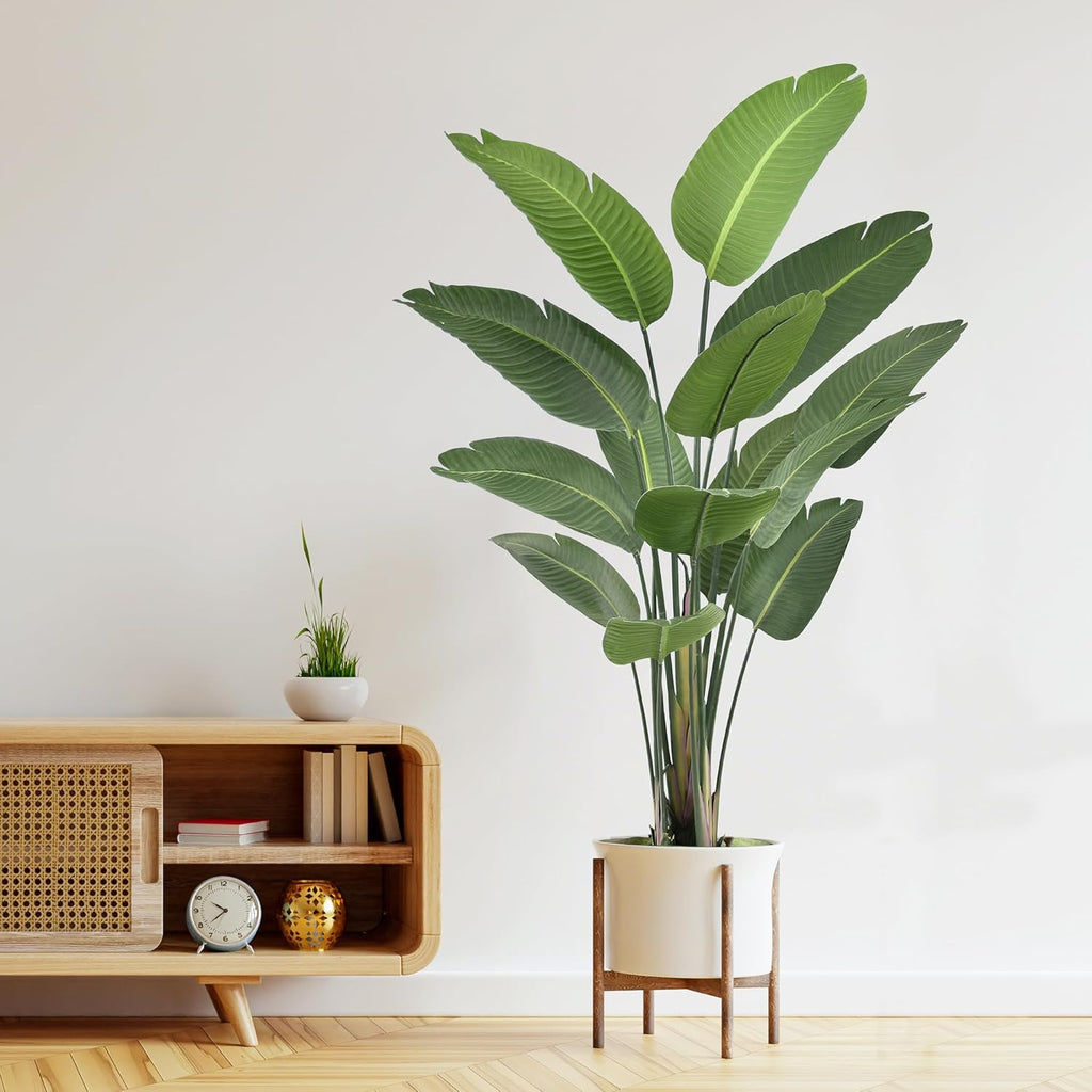Artificial Bird of Paradise Plant 6ft Tall Fake Silk Banana Leaf Tropical Trees with 13 Leaves Faux Floor Plant for Home Decor Indoor