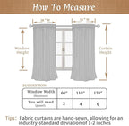 Natural 100% Blackout Linen Curtains 45 Inches - Image 9