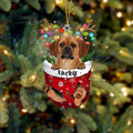 Puggle Dog Christmas Ornament, Puggle in Snow Pocket Christmas Tree Ornament, Dog Lovers Gift Idea Xmas Decor, Christmas Decorations for Tree, Christmas Ornament Gift for Dog Lovers