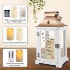 Memorial Lantern, Sympathy Gifts for Loss of Mom/Dad/Loved One, Bereavement Gifts, in Memory of Loved One Lantern,Celebration of Life, Memorial Gifts, Funeral Lantern,Because we Love is in Heaven