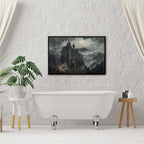 JFHCQJPK Vintage Castle Poster Dark Academy Victorian Gothic Castle Wall Art Poster Moody Mystical Art Print Suitable for Home Living Room Bedroom24x36in Metal blackFramed