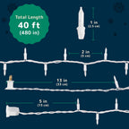 PREXTEX 200 Count Clear Christmas Lights - 40 ft Warm White Xmas Lights String Bulbs with White Wire for Indoor and Outdoor Holiday Decor, Trees and More