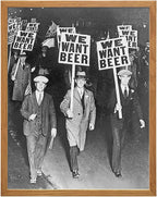 Vintage Prohibition Beer Poster LARGE 11x14 FRAMED - Unique Wall Art Decor for Home, Bar, Cafe - Funny Saying Retro Art Print - Bar Room Decor, Vintage Decorations - Bar Art, Retro Decor, Funny Saying