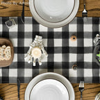 Artoid Mode Buffalo Plaid Bat Pumpkin Ghost Truck Spooky Halloween Table Runner, Sensonal Kitchen Dining Table Decoration for Home Party Decor 13x108 Inch
