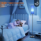 FRIDEKO HOME Floor Lamps for Living Room Bedroom, Dimmable 3 Colors Temperature & Brightness, Tall Standing Lamps, Corner Lamp with Multicolor, 800LM, 9W RGB LED Bulb, Navy Blue Shade