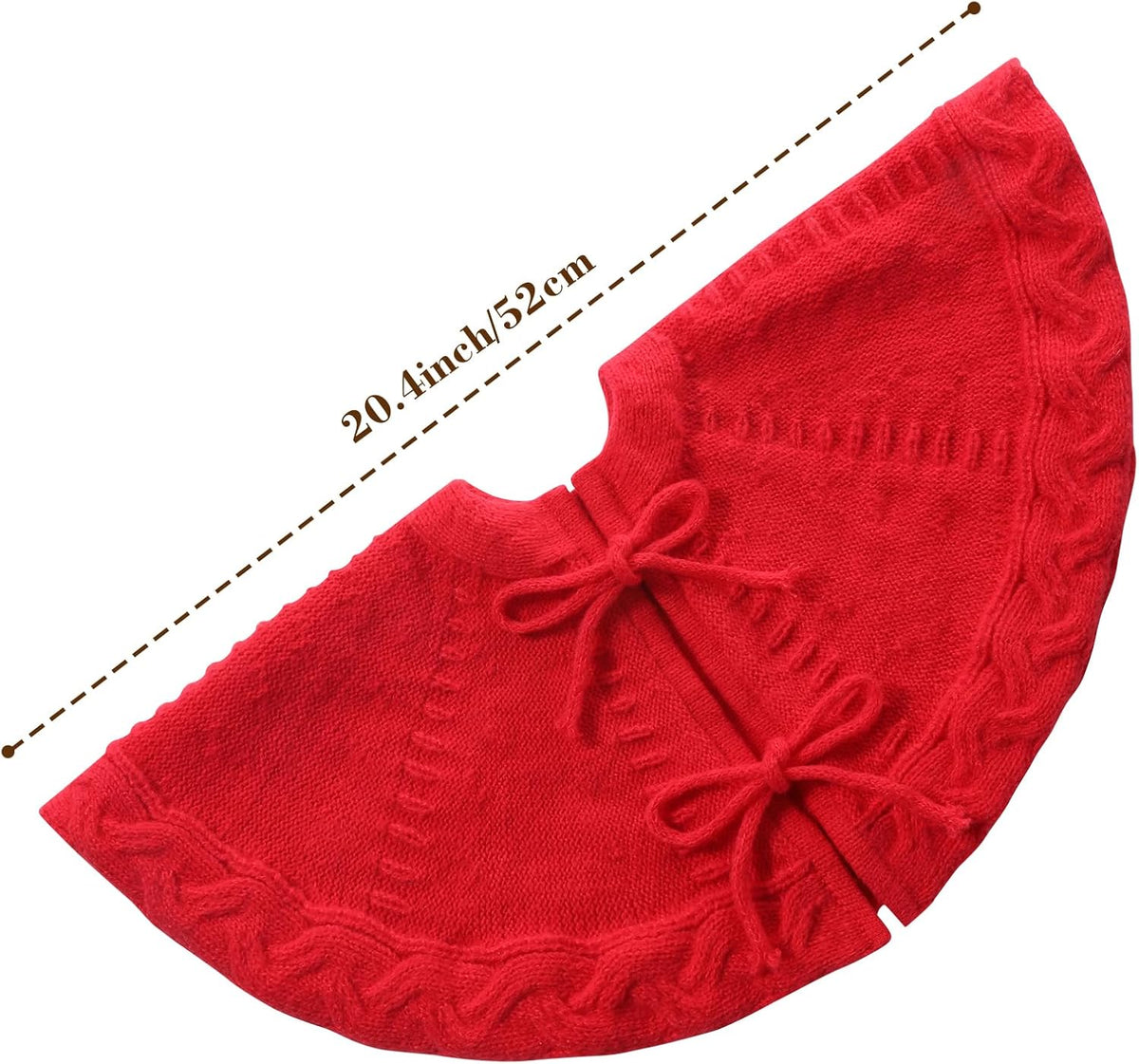 Mini Red Tree Skirt,19 Inches Knitted Christmas Tree Skirt,Christmas Tree Decorations, Farmhouse Christmas Decor Xmas Holiday Home Party Decorations