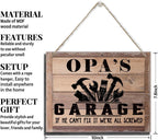 Rustic Sign, Father's Day Gift, Dad's Gift, Grandpa's Gift, Decor Hanging Wood Signs, Printed Wood Wall Art Sign, Opa's Garage, If He Can't Fix It We're All Screwed, Vintage Sign Gift for Grandpa