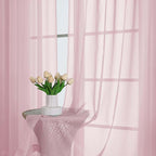 Blush Sheer Curtains 120 Inches Long 2 Panels Set, Airy Lightweight Sheer Blush - Image 6