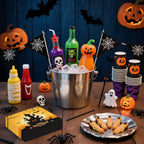 50 Pcs Halloween Napkins 6.5 x 6.5 inch, Pumpkin Bat Ghost Paper Napkins Disposable Holiday Cocktail Napkins for Dinner Bathroom Halloween Party Decorations