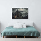 JFHCQJPK Vintage Castle Poster Dark Academy Victorian Gothic Castle Wall Art Poster Moody Mystical Art Print Suitable for Home Living Room Bedroom16x24in Frameless