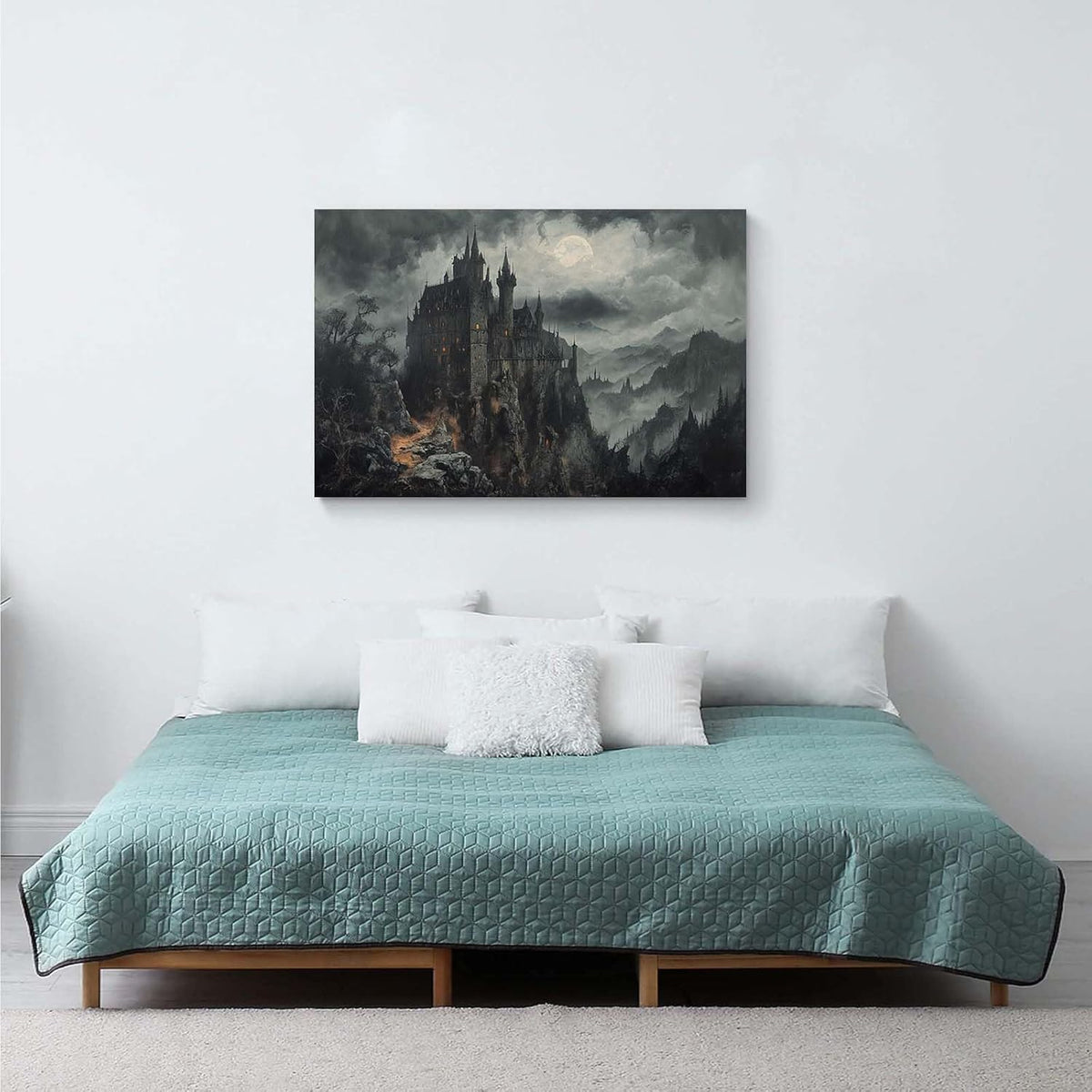JFHCQJPK Vintage Castle Poster Dark Academy Victorian Gothic Castle Wall Art Poster Moody Mystical Art Print Suitable for Home Living Room Bedroom16x24in Frameless