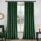 MIULEE Velvet Curtains 50W x 96L 2 Panels Hunter Green Blackout Curtains | by MIULEE