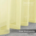 Simplebrand Light Yellow Rod Pocket Top Solid Voile Sheer Curtains - Image 9