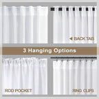 White Linen Curtains 108 Inches Long - Image 4