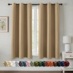 MIULEE Blackout Curtains for Bedroom 2 Panels 40 x 63 Inch Long Taupe Brown | by MIULEE