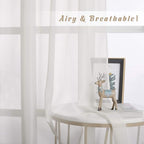 NICETOWN Beige Sheer Window Curtains Extra Long, W70 x L108 - Image 3